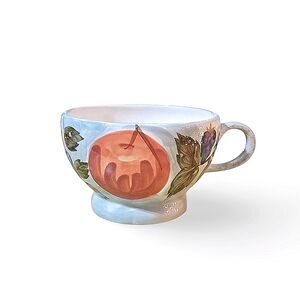 Mesa International Santa Rosa Blue Floral Fruit Handpainted Coffee / Tea Cup